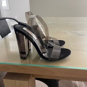 Steve Madden Heels Clear/Black Never Worn
